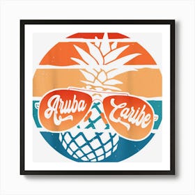 Pineapple Sunglasses Retro Aruba Vintage Caribe Art Print