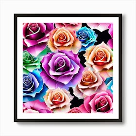 Colorful Roses 33 Art Print