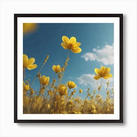 Field Of Yellow Flowers 32 Art Print