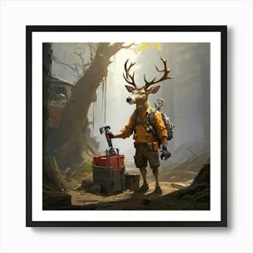 Deer In The Woods 60 Art Print