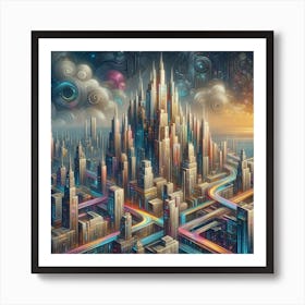 Futuristic Cityscape Art Print