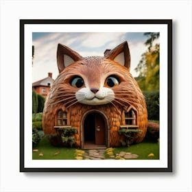 Firefly Whimsical Cat Shaped House With Playful Charm 15427 (2) Art Print