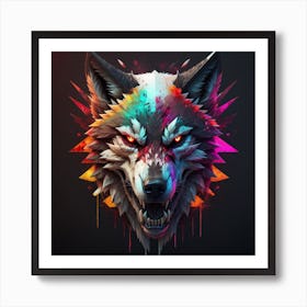 abstract wolf 2 Art Print