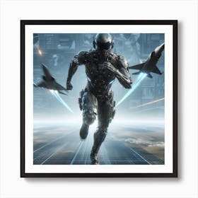 Robot Running 4 Art Print