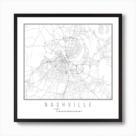 Nashville Tennessee Street Map Art Print