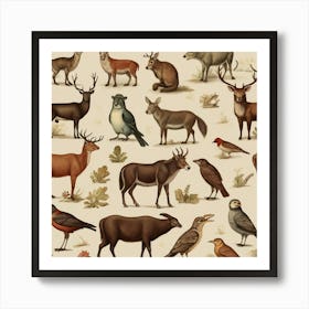 Default Default Vintage Animals For Defferent Seasons Aestethi 0 (2) Art Print