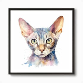 German Rex Cat Portrait 1 Art Print