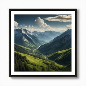 Depict Valleys Filled With Clouds. Art Print