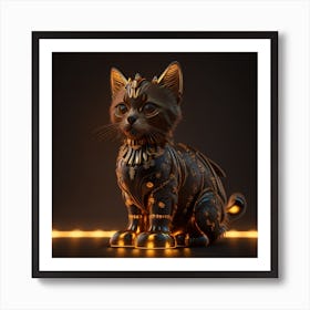 Steampunk Cat Art Print