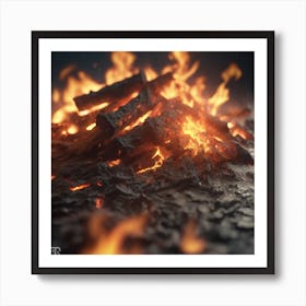 Fire background 1 Art Print