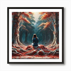 Girl In The Forest 2 Art Print