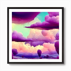 Purple Clouds In The Sky Art Print