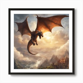 271459 A Dragon Soaring Through The Sky Its Scales Shimm Xl 1024 V1 0 1 Art Print