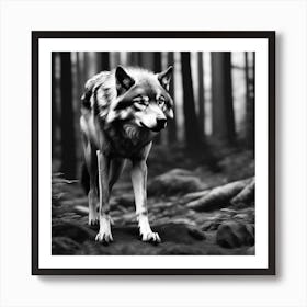 Wolf In The Woods 27 Art Print