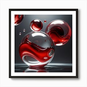 Red Liquid Spheres Art Print