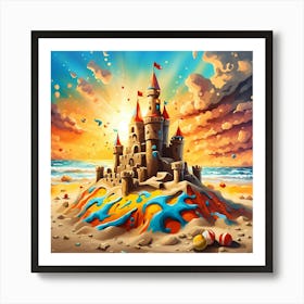 Sandcastle Kingdom In The Sand 1 Art Print