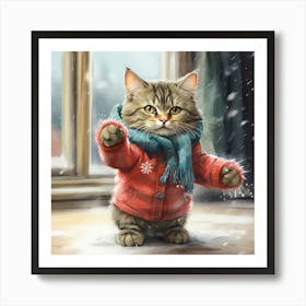 Kitten In Winter Coat Art Print