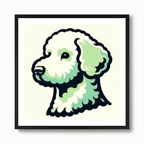 Green Stencil Dog Art Print