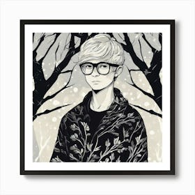 Boy With Glasses Art Print