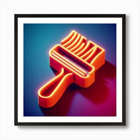 Neon Brush - Neon Brush Stock Videos & Royalty-Free Footage Art Print