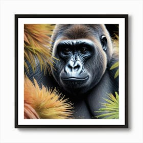 Gorilla In The Jungle Art Print