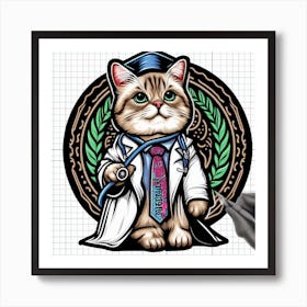 Doctor Cat 8 Art Print