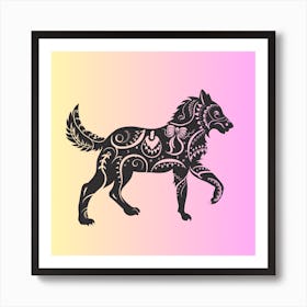 Zodiac Wolf Art Print