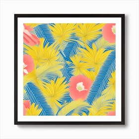 Seamless Tropical Pattern Vector Art Print