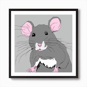 MSPaint Rat #4 Art Print
