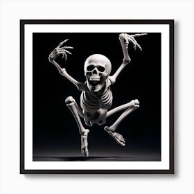 Skeleton Jumping Art Print