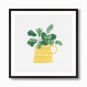 Herringbone Prayer Plant Tea Cup Painting Art Print