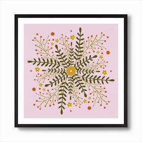 Circular Simple Flowers Art Print