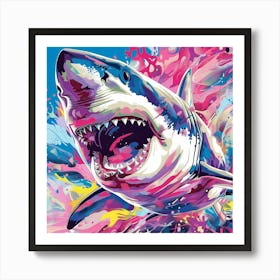 Aggressive Shark Art Print