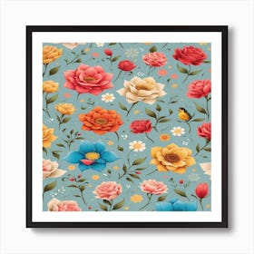 Floral Wallpaper Art Print