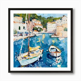 Boats In The Harbor  Art Print