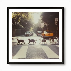 Road Cats Art Print