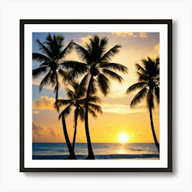 Sunset At The Beach Art Print