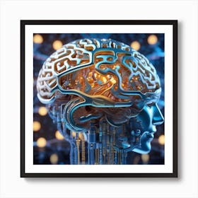 Artificial Intelligence Brain In Close Up Miki Asai Macro Photography Close Up Hyper Detailed Tr (23) Art Print