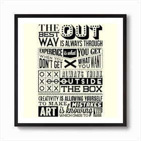 Best Out Is Always Through,set of retro vintage motivational quotes Art Print