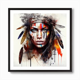 Powerful American Native Woman  #7 Art Print