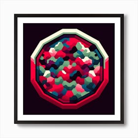 Pattern red green violet pink 2 Art Print