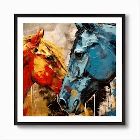 Two Horses 2 Art Print