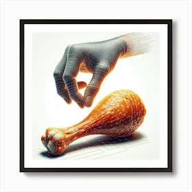 Hand Reaching For A Chicken Art Print