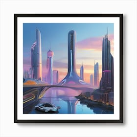 Futuristic Cityscape 16 Art Print