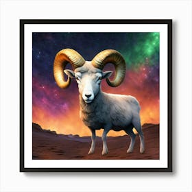 Ram With Horns 1 Art Print