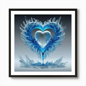 Heart silhouette in the shape of a melting ice sculpture 12 Art Print