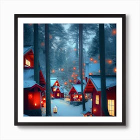 Winter Village Art Print