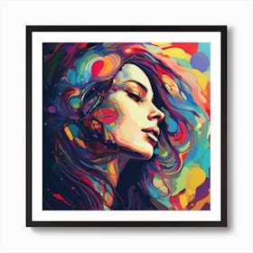 Colorful Girl Painting Art Print