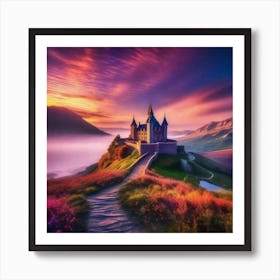 Castle At Sunset 2 Art Print