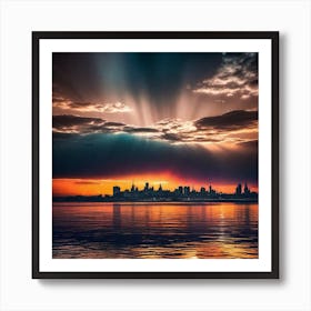 Sunset Over Chicago 8 Art Print